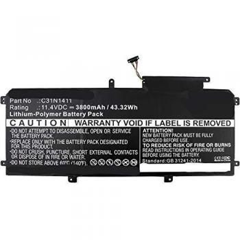 Batteria Asus 43Wh Li-Pol 11.4V 3800mAh Nera