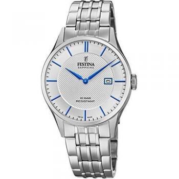Festina Reloj Analógico Unisex de Cuarzo con Correa de Acero Inoxidable F20005/2