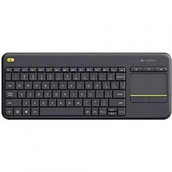Logitech K400 PLUS Tastiera Wireless, Layout Olandese-Belga AZERTY, Nero