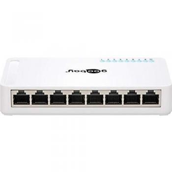 Goobay 93373 Commutatore di Rete a 8 Porte, Gigabit Ethernet Switch, Grigio