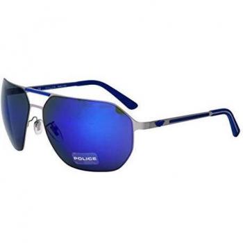 Police SPL968, Gafas de Sol Hombre, Smoke Multilayer Blue