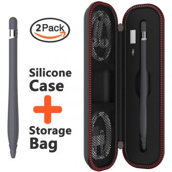 Custodia per Apple Pencil Kppto con Coperchio e Porta Tappo Anti Perdita in Silicone per Pennino Apple Integrato