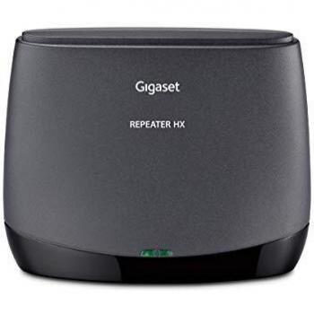 Gigaset Repeater HX Amplificatore di portata per una connessione telefonica stabile, compatibile con stazioni base DECT, router e portatili Gigaset HX, Nero