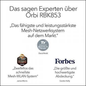 Orbi RBK853 AX6000 WiFi 6 Mesh System