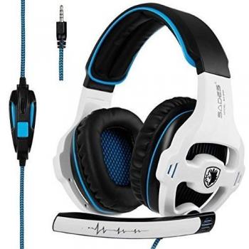 SADES SA810 Xbox One Mic PS4 Cuffia Auricolare Gaming Headset Cuffie con Microfono Isolamento Rumore Nuovo PC Xbox PS4 Laptop PC Bianca