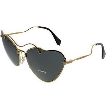 Miu Miu 0MU55RS 7OE1A1, Gafas de Sol para Mujer, Dorado (Antique Gold/Grey), 65