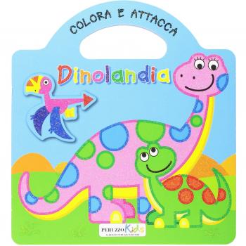 Dinolandia. Azzurro. Colora e attacca. Ediz. illustrata. Con Adesivi