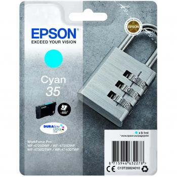 Epson 35 Serie Lucchetto, Cartuccia originale getto d'inchiostro DURABrite Ultra, Formato Standard, Ciano