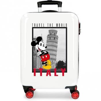 Maleta de cabina rígida Mickey Italy 55 cm blanco Disney