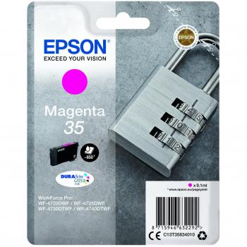 Epson 35 Serie Lucchetto, Cartuccia Originale Getto d'Inchiostro DURABrite Ultra, Formato Standard, Magenta