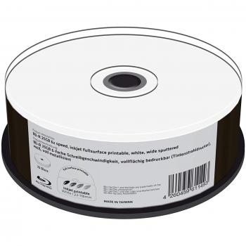 MEDIARANGE BD-R 25GB 6x Speed, Stampabili Inkjet Fullsurface, Confezione Cake da 25 Pezzi