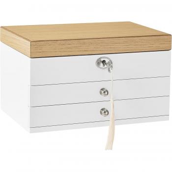 Caja de joyas de 3 niveles en madera de ingeniería