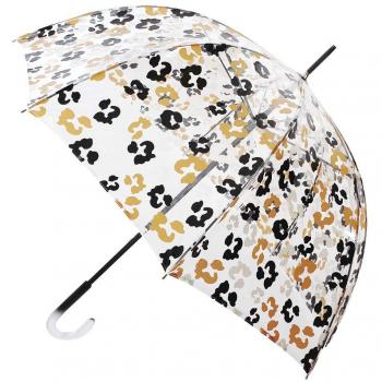 Original Paraguas VOGUE Transparente Estampado. Elige uno de Sus Cuatro exclusivos Dibujos. con Sistema antiviento. (Estampado Animal Print)