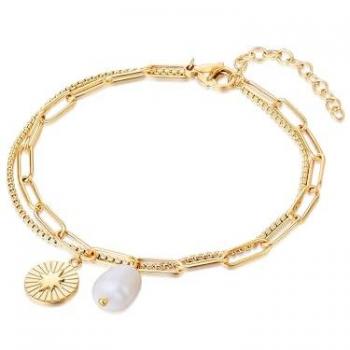 Pulsera Valero Perlas Oro y Blanco