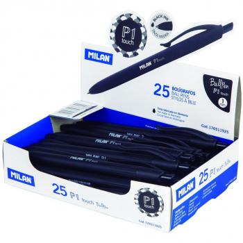 MILAN® Caja expositora 25 bolígrafos P1 touch negro
