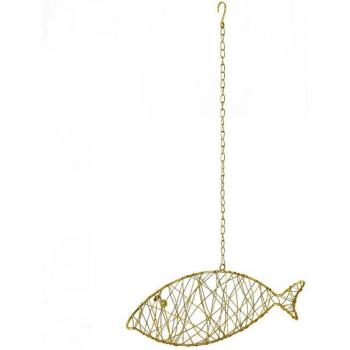 Colgante de Metal Pez Beige 13x36x6cm