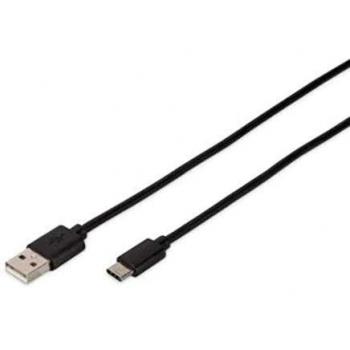 DIGITUS DB-300136-010-S, cable de conexión USB 3.0, USB Tipo C a USB A (enchufe / enchufe), 3A, 5 Gbit / s, 1.0 m, negro