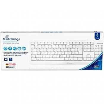 MediaRange Tastiera QWERTY MROS110 Cablata Bianco/Grigio