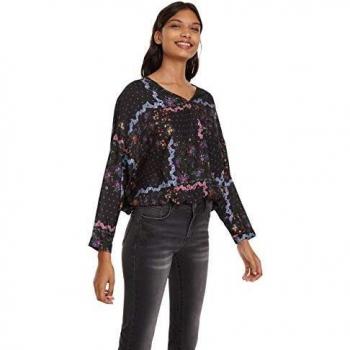 Blusa Desigual Rin, Negro (Negro 2000), S para Mujer