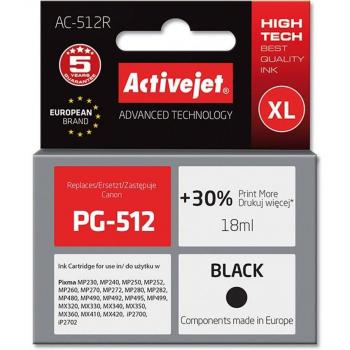Cartuccia d'inchiostro Active Jet AC-512R PG-512 Inkjet/getto d'inchiostro Clone/rigenerato