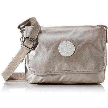 Kipling Nitany, Bolso con Bandolera para Mujer, Plateado (Metallic Glow), 24.5x18x6 cm