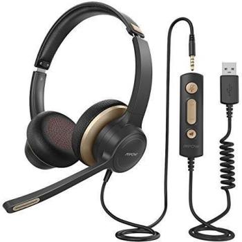 Mpow 328C USB‑3.5 mm Cuffie Business Leggere con Mic