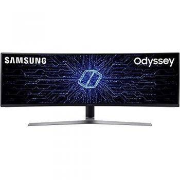 Samsung Monitor Gaming CHG9 (C49HG90), Curvo (1800R), 49, 3840x1080 (Dual FHD), 32:9, HDR 600, VA, 144 Hz, 1 ms, FreeSync 2, HDMI, USB 3.0, Display Port, Ingresso Audio, HAS, PBP, Nero