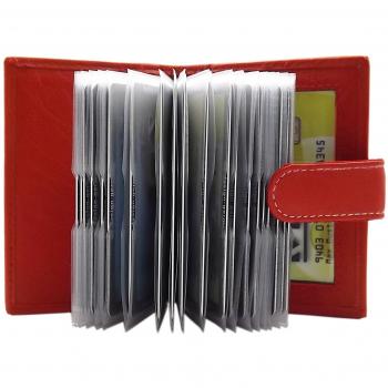 XXL Cuero de búfalo Caja de la Tarjeta para un Total de 22 Tarjetas de crédito MJ-Design-Germany (Rojo)