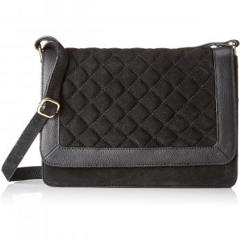 Pcfina Suede Large Cross Body Dc, Bolsos bandolera Mujer, Negro (Black), 10x20x30 cm (B x H T)