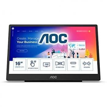 AOC 16T2 Monitor PC 39.6 cm (15.6) 1920 x 1080 Pixel Full HD LED Touch screen Nero