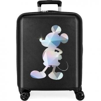 Maleta de cabina rígida Disney 100 Mickey Silver 55 cm negro