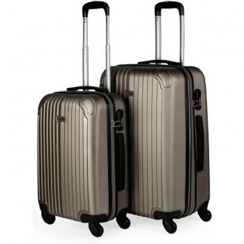 Itaca Sevron Juegos De Maletas Rígidas Abs, Color Champagne