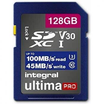 Integral INSDX128G-100V30 SCHEDA SD 128 GB SDXC UHS‑1 U3 CL10 V30 FINO A 100 MBS Lettura 45 MBS Scrittura 128 GB UHS‑I