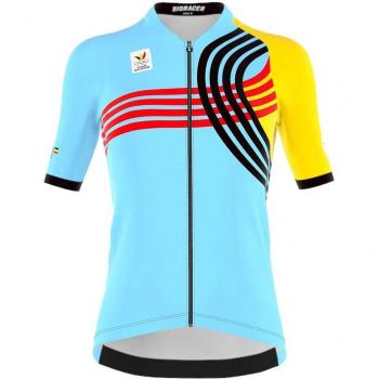 Camisola Bioracer Boic Paris 2024 Manga Curta Azul Amarelo Feminina