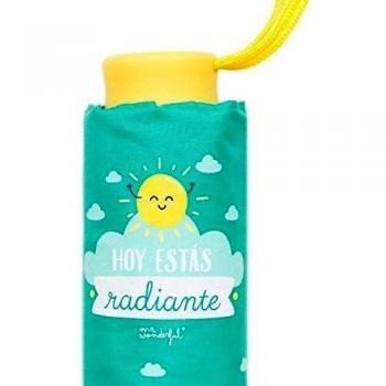 Mr. Wonderful Paraguas Mini “Radiante Hoy” Verde Turquesa