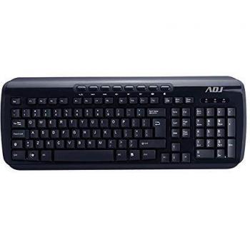 ADJ Shine TA218 Multimedia USB Wired Keyboard, Italian QWERTY Layout for PC/Laptop/Notebook/Windows, 112 Keys, Liquid Resistant, Ergonomic, Black