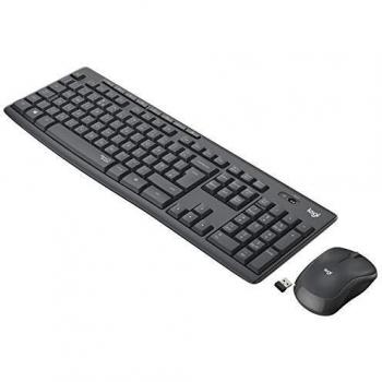 Logitech MK295 Combo Wireless Silenzioso Tastiera e Mouse USB QWERTY Inglese UK Grafite