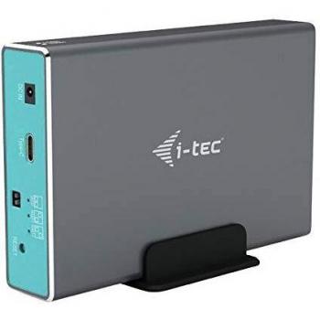 I-TEC CAMYSAFEDUAL25 2.5 Enclosure for HDD/SSD with SATA and USB-C/A Interfaces, Gray