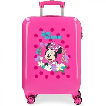 Maleta de cabina Minnie Golden Days rígida fucsia 38x55