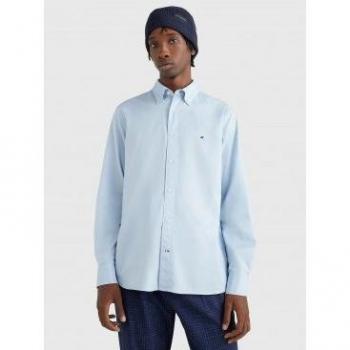 Camisa TH Flex Popelín Azul Tommy Hilfiger