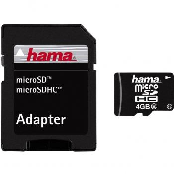 Hama microSDHC 4GB Class 2 & Adapter 4GB MicroSD memory card