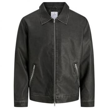 Chaqueta de cuero PU negra estilo entretiempo Jack & Jones