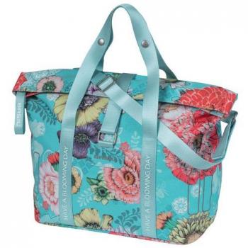 Bolsa Basil Bloom Field Klickfix 11L Impermeable Azul con Flores