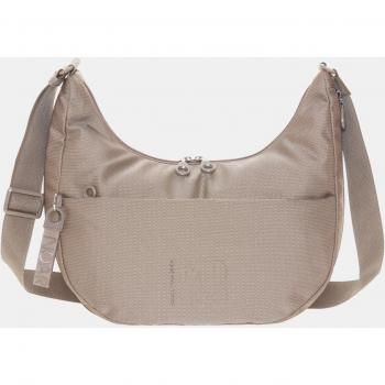 Bolso Hobo Mandarina Duck marrón claro con cremallera