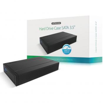 Sitecom External Hard Drive Enclosure with USB 3.0 and SATA Connections, for 3.5 Drives, Black/Anthracite