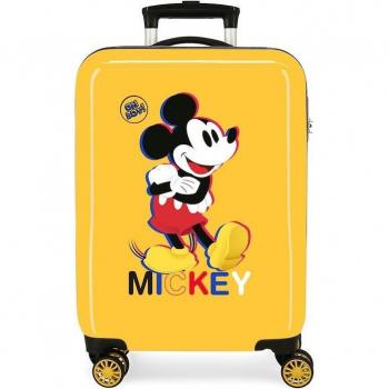 Maleta de cabina rígida Mickey 3D 55 cm amarillo