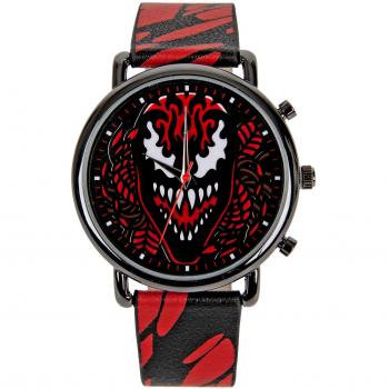 Marvel Carnicero Symbiote Reloj Correa Cuero Roja