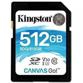 Scheda SDXC Canvas Go 512 GB Kingston UHS‑I Classe 10