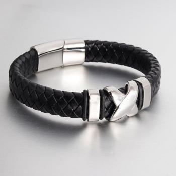 Pulsera de cuero retro para hombre estilo vintage con diseño de amistad