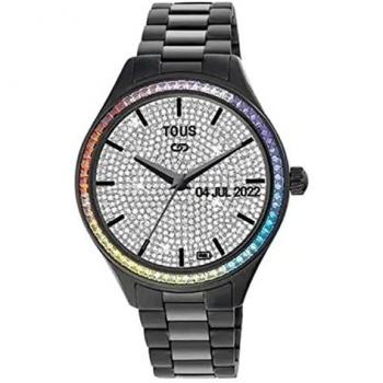 Reloj Tous T-Shine Connect de acero IP negro y circonitas multicolor